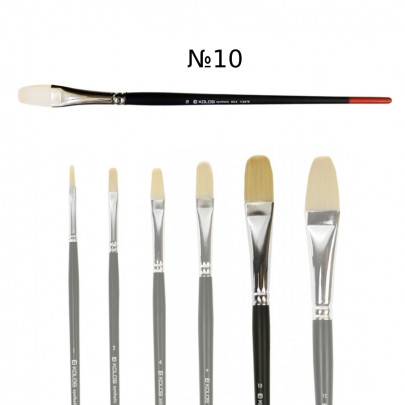 Кисть синтетика овальная, длинная ручка, KOLOS, серия Milk 1108FR