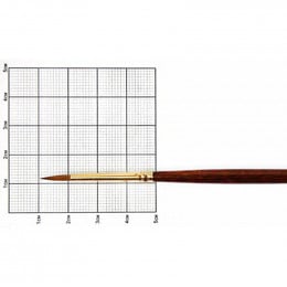 Пензель з ворсу колонка круглий, довга ручка, Kolos Grace 3039R №2