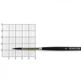 Пензель з ворсу білки круглий, коротка ручка, Kolos Classic 3049R №3