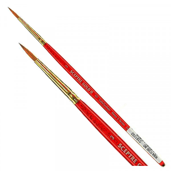 Пензель Ser. 101 Scepter Gold II, №3, к.р., круглий, соболь/синтетика, Winsor&Newton