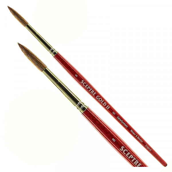 Пензель Ser. 101 Scepter Gold II, №8, к.р., круглий, соболь/синтетика, Winsor&Newton
