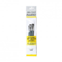 Набір пензлів з синтетичного ворсу (3 шт: пл №4,10,14) к.р. Foundation Acrylic Brushes W&N, 5925002