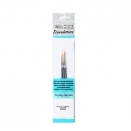 Набір пензлів з синтетичного ворсу (3 шт: пл №2,4,6) к.р. Foundation Watercolor Brushes W&N, 5925010