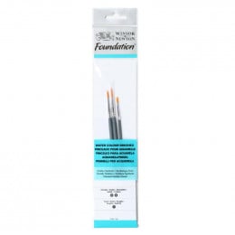 Набір пензлів з синтетичного ворсу (3 шт:№3, 5, пл.№1) к.р. Foundation Watercolor Brushes W&N, 5925011