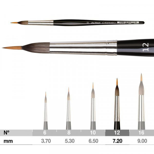 Кисть круглая для акварели 5599 Casaneo DaVinci, №12