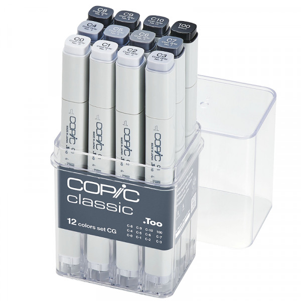 Набір спиртових маркерів Copic Classic Set "Cool Grey", 12 шт