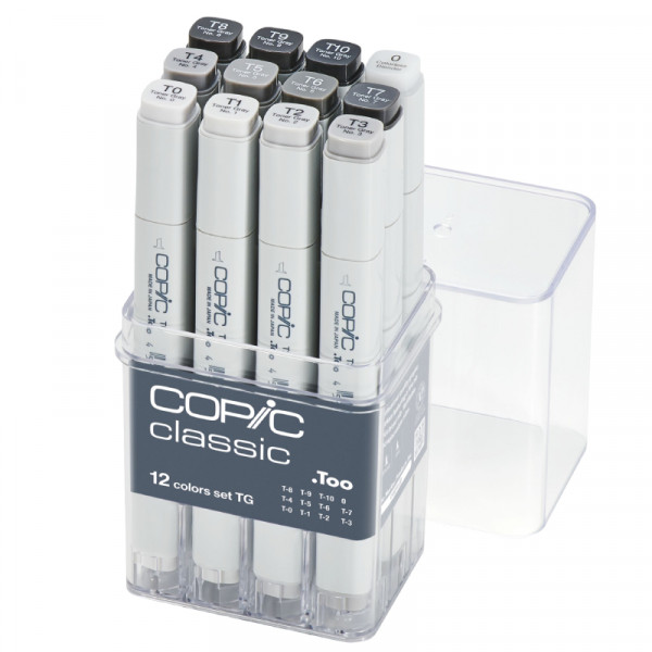 Набір спиртових маркерів Copic Classic Set "Toner Grey", 12 шт