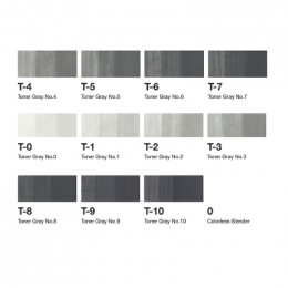 Набор спиртовых маркеров Copic Classic Set "Toner Grey", 12 шт