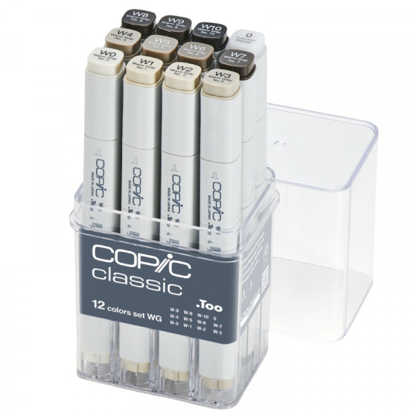 Набір спиртових маркерів Copic Classic Set "Warm Grey", 12 шт