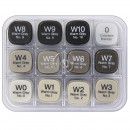 Набір спиртових маркерів Copic серії Classic “Warm Grey set (WG)”, 12 кольорів, в акриловому кейсі