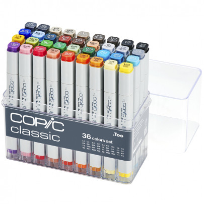 Набір спиртових маркерів Copic серії Classic “Basic Set”, 36 кольорів, в акриловому кейсі
