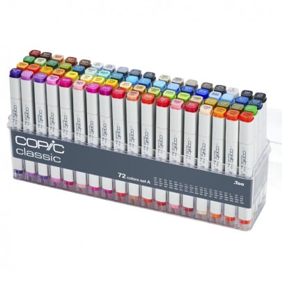 Набір спиртових маркерів Copic серії Classic “Basic Set A”, 72 кольорів, в акриловому кейсі