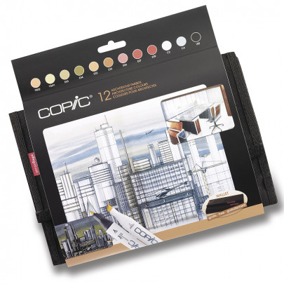 Набор маркеров Copic Marker Set Architechure colours, в футляре (12 шт)