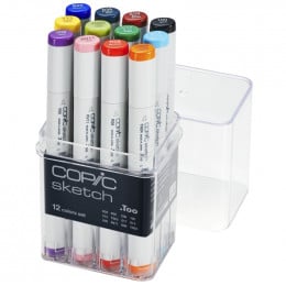 Набір спиртових маркерів Copic Sketch Set "Colour", 12 шт, акриловий кейс Набір спиртових маркерів Copic Sketch Set "Colour", 12 шт, акриловий кейс