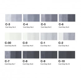 Набір спиртових маркерів Copic Sketch Set "Cool Gray", 12 шт, акриловий кейс Набір спиртових маркерів Copic Sketch Set "Cool Gray", 12 шт, акриловий кейс