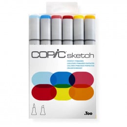 Набір спиртових маркерів Copic Sketch "Perfect Primiries", 6 шт Набір спиртових маркерів Copic Sketch "Perfect Primiries", 6 шт