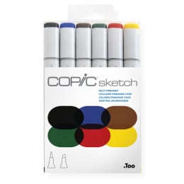 Набір спиртових маркерів Copic Sketch Set "Bold Primaries", 6 шт Набір спиртових маркерів Copic Sketch Set "Bold Primaries", 6 шт