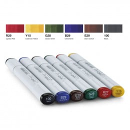 Набір спиртових маркерів Copic Sketch Set "Bold Primaries", 6 шт Набір спиртових маркерів Copic Sketch Set "Bold Primaries", 6 шт