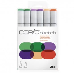 Набір спиртових маркерів Copic Sketch Set "Secondary Tones", 6 шт Набір спиртових маркерів Copic Sketch Set "Secondary Tones", 6 шт