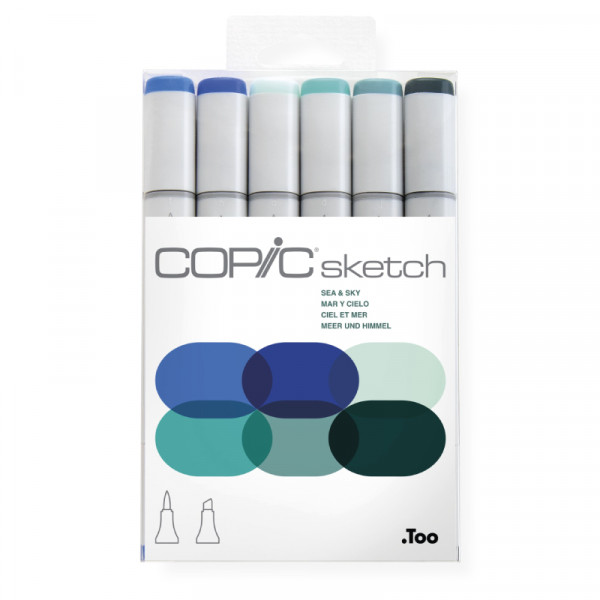 Набор спиртовых маркеров Copic Sketch Set "Sea & Sky", 6 шт