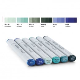 Набір спиртових маркерів Copic Sketch Set "Sea & Sky", 6 шт Набір спиртових маркерів Copic Sketch Set "Sea & Sky", 6 шт