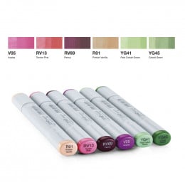 Набір спиртових маркерів Copic Sketch Set "Floral Favorites 1", 6 шт Набір спиртових маркерів Copic Sketch Set "Floral Favorites 1", 6 шт