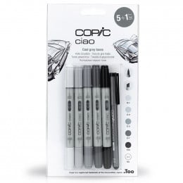 Набор спиртовых маркеров Copic Ciao Set "5+1 Grey Tones", 6 шт