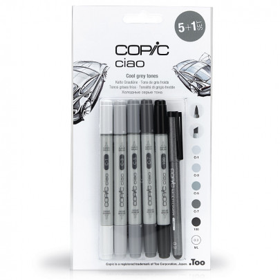 Набір Copic Ciao Set Grey Tones "5+1", 5 кольорів+лайнер