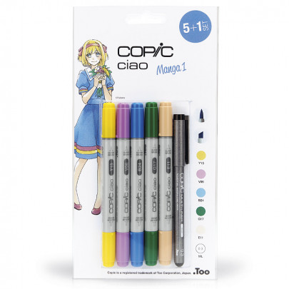 Набор маркеров Copic Ciao Set Manga 1 5+1, цвета для аниме+ лайнер