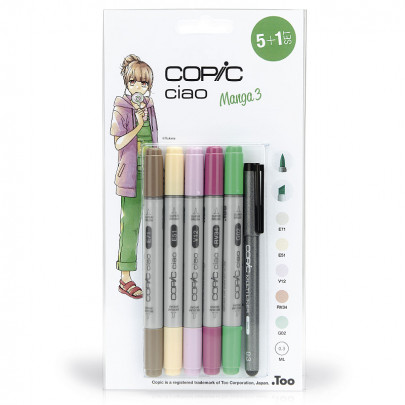 Наборы Copic Ciao Set Manga 3 5+1, девочки + лайнер