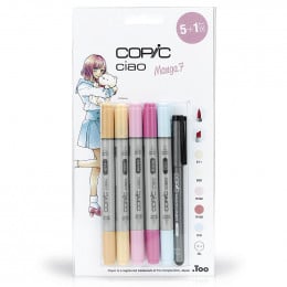 Набор спиртовых маркеров Copic Ciao Set "5+1 Manga №7", 6 шт