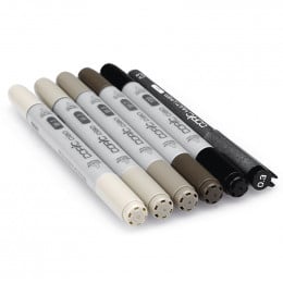 Набор спиртовых маркеров Copic Ciao Set "5+1 Warm gray tones", 6 шт