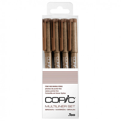 Набор Copic лайнеров Multiliner brown (0,05 + 0,1 + 0,3 + 0,5), (4 шт)