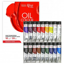 Набір олійних фарб ROSA Gallery, 18 шт, туби по 20 мл, картон, ROSA