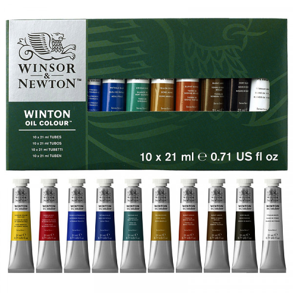 Набор масляных красок Winton Oil Colour, 10 шт, тубы объемом 21 мл, картон, Winsor&Newton