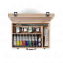 Набір олійних фарб 8*37 мл + розчиники 2 шт по 75 мл + 2 пензлі + аксесуари Winton Wooden Set, 1490712