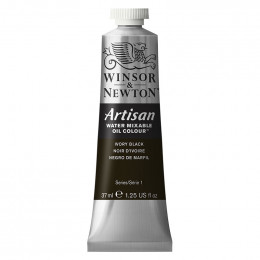 Водорозчинна олійна фарба WINSOR & NEWTON Artisan, №331 Чорна слонова кістка (Ivory black), 37 мл.