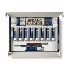 Набір олiйних фарб  8*20 мл + 1*40 + розчиники 2 шт + аксесуари Lefranc Fine Oil The Starter kit, 301863 