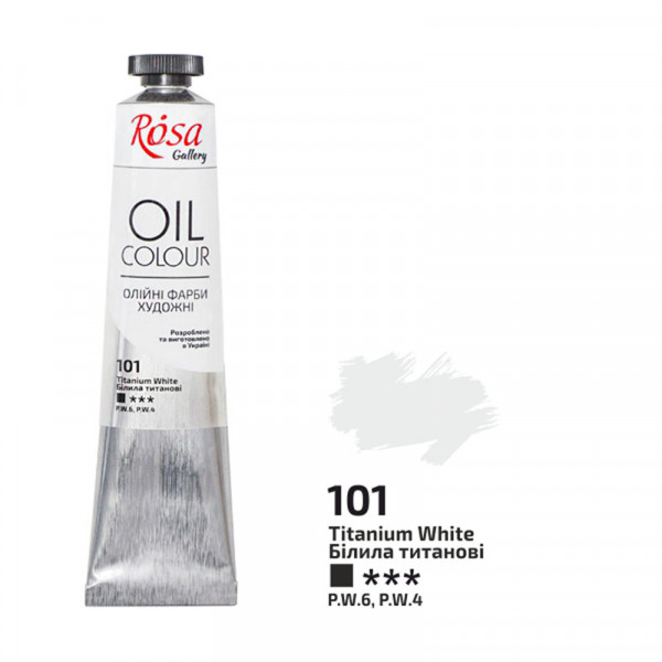 Масляная краска ROSA Gallery, №101 Белила титановые, 45 мл