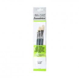 Набір пензлів з натуральної щетини (3 шт: пл.№4,10,14), к.р. Foundation Oil Hog Brushes W&N, 5295020 