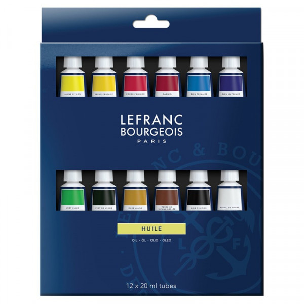 Набір олійних фарб Lefranc Bourgeois Fine Oil, 12 кольорів, об’єм туби 20 мл, картон