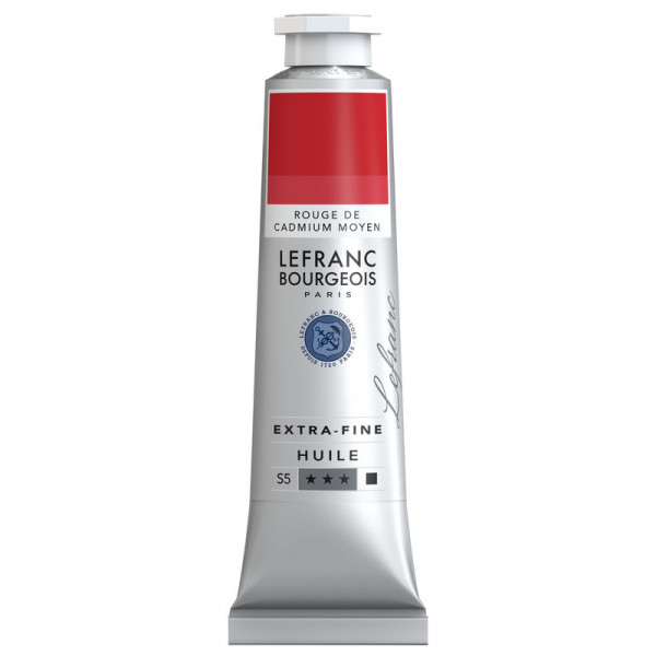 Олійна фарба Lefranc Extra-Fine Oil №417,Кадмій червонй середній (Cadmium Red medium), S5, 40 мл