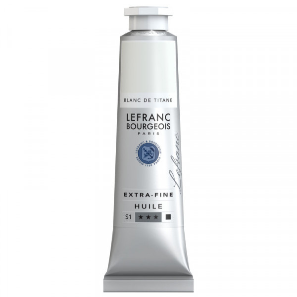 Олійна фарба Lefranc Extra-Fine Oil №008, Титанові білила (Titanium White), S1, 40 мл