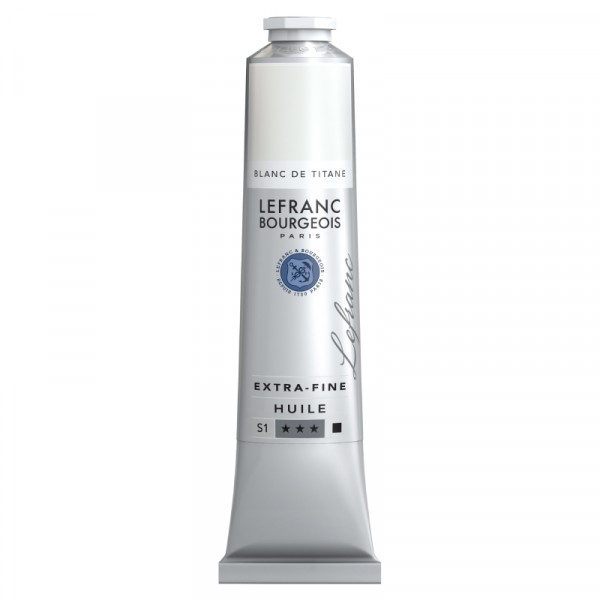 Олійна фарба Lefranc Extra-Fine Oil №008, Титанові білила (Titanium White), S1, 200 мл.