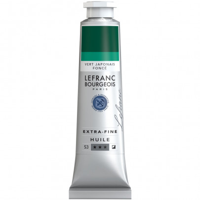 Масляная краска Lefranc Extra-Fine Oil №537, Japanese green deep (Японский насыщенно-зеленый) S3, 40 мл.