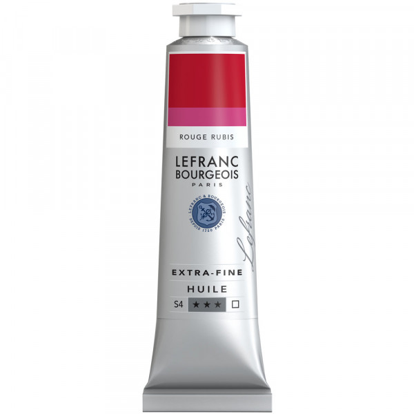 Олійна фарба Lefranc Extra-Fine Oil №388, Ruby red (Рубіново-червоний) S4, 40 мл.