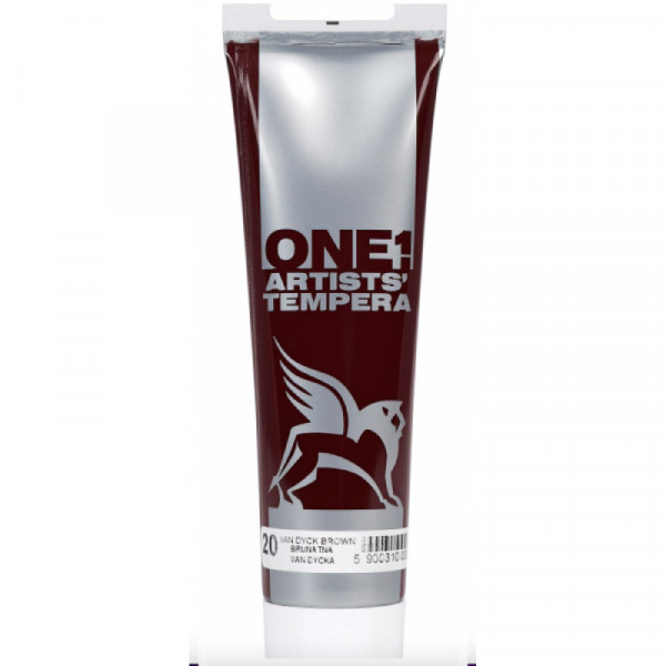 Темперна фарба Renesans ONE, 100 МЛ, №20, ВАН ДІК КОРИЧНЕВИЙ