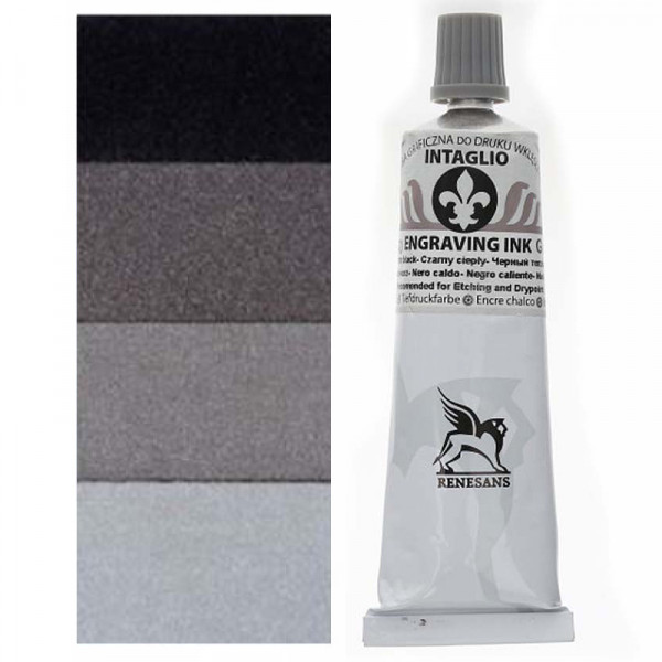 Фарба гравюрна Intaglio Etching Ink, №53 Карбоновий чорний, 60 мл, Renesans