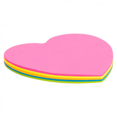 Блок паперу з клейким шаром Axent, серце, 50 аркушів, 70*70 мм