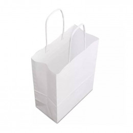 Пакет паперовий білий з крученими ручками, 15*08*20 см, Volley